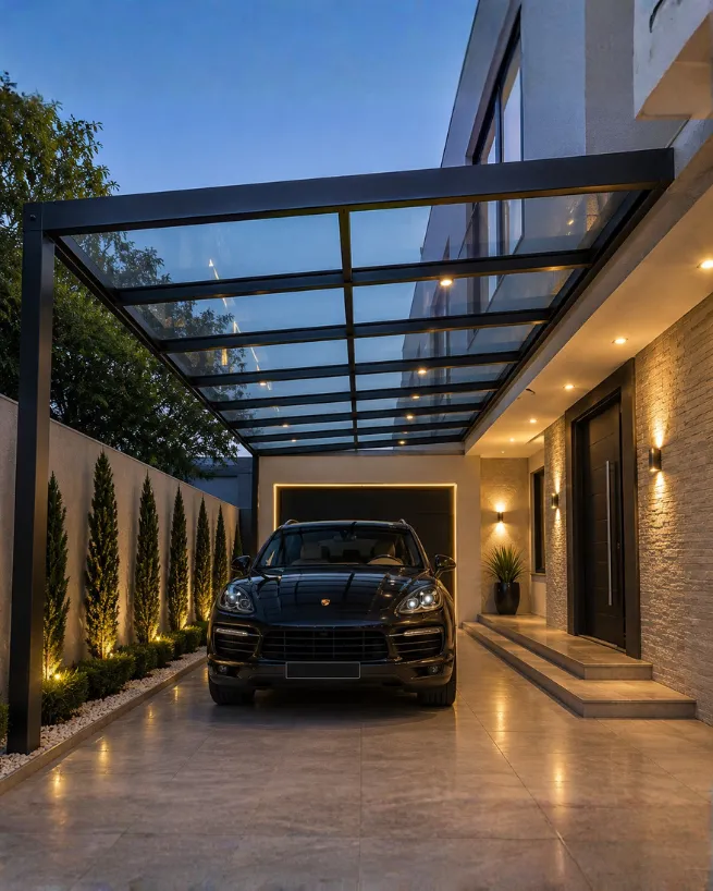 Garagem Telhado de vidro para garagem